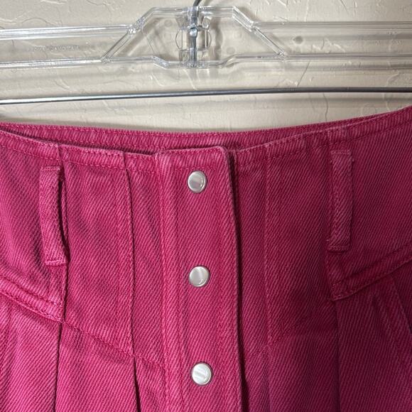 Isabel etoile marant tikeda skirt pink western style pearl snap front mini skirt - Picture 8 of 9